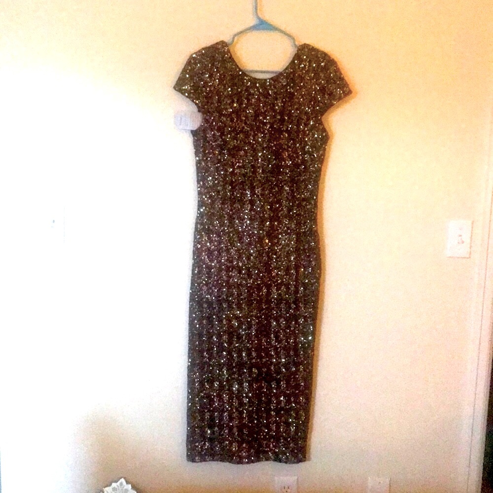 Gold and Black sequin Dress the Population Dress